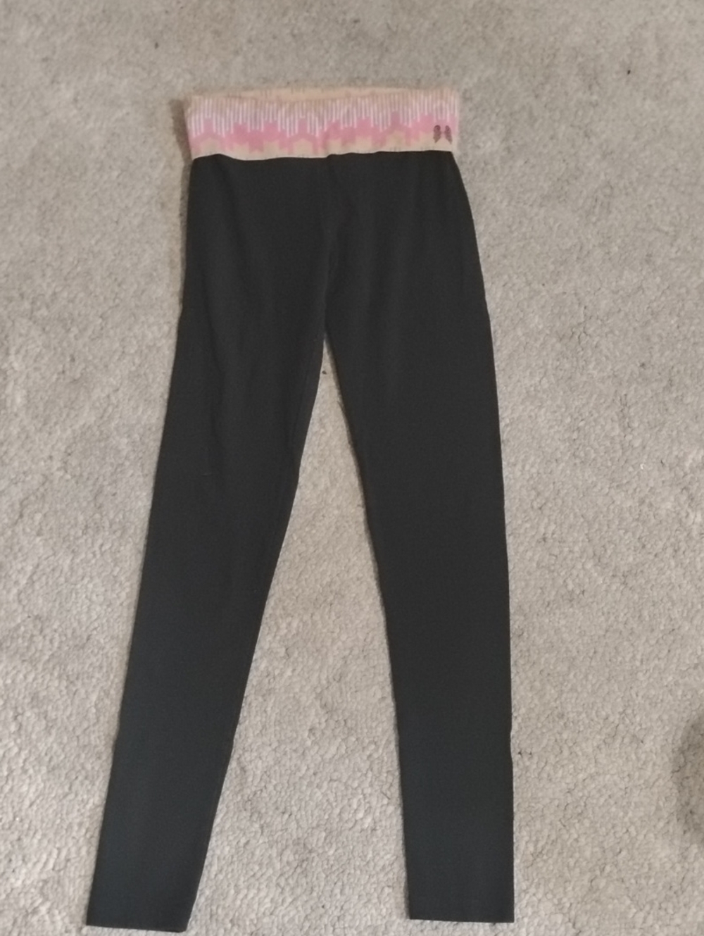 Older Style Black Fold Over Victoria Secret Yoga Pants, Xs